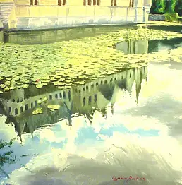 Eugenio Berti, Азе-ле-rideaux ... вода, Масляная картина - , 70 x 50