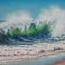 Yana Yeremenko - Paesaggio marino "BIG WAVE", disegno a pastello