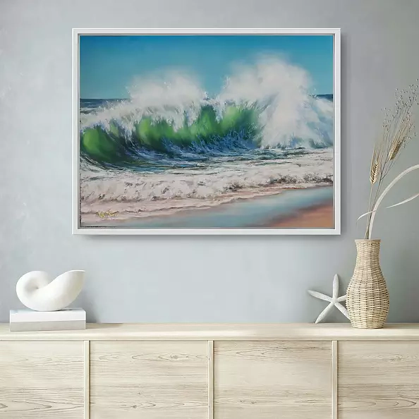 Yana Yeremenko - "BIG WAVE" seascape, pastel drawing