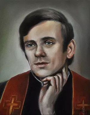 Damian Gierlach - BLESSED Father Jerzy Popieluszko PAINTING PORTRAIT OF SOLIDARITY