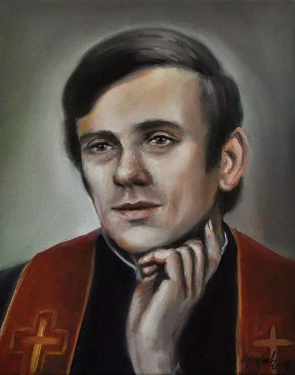 Damian Gierlach - BLESSED Father Jerzy Popieluszko PAINTING PORTRAIT OF SOLIDARITY