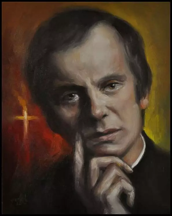 Damian Gierlach - BLESSED Father Jerzy Popieluszko portrait oil painting Damian Gerlach