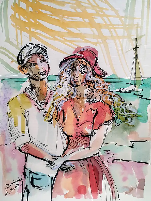 Anna Borcz, BIONDA, Acquerelli - carta, 30 x 40