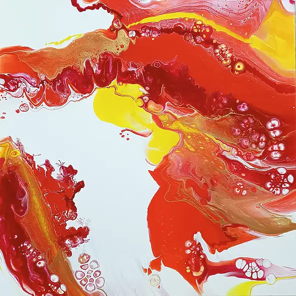 Joanna Bilska, BLUTKREISLAUF, Acryl-Bild - Leinwand, 70 x 70