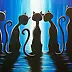 Michał Lenartowicz - BLUE CATS - obraz olejno-akrylowy 50x70cm