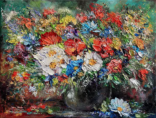 Radosław Popek - BUKIECIK obraz olejny 40X30cm