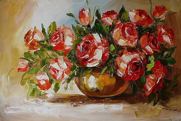Dorota Łaz - Bouquet of red roses
