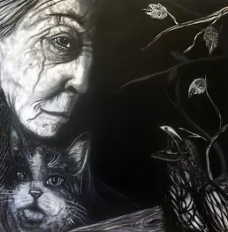 Małgorzata Rzempowska-Skóra - Baba Yaga, cat and raven