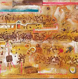 Krzysztof Gajewski, Babylon, Collage - Platte, 90 x 45