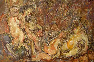 Eryk Maler, Bachanalia, szkic wg Rubensa, Obraz olejny - płótno, 100 x 70