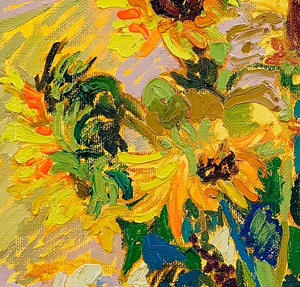 Anastasiia Kurkova, Ballada o słoneczniku, Obraz olejny - płótno, 80 x 100