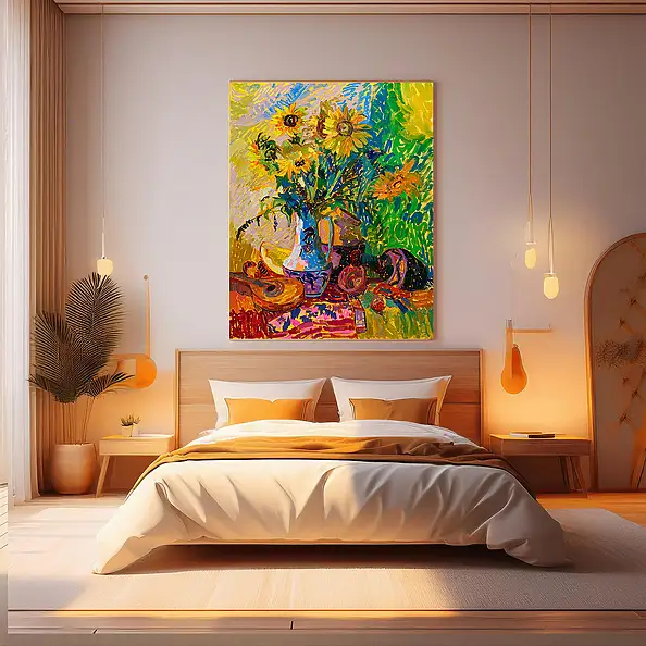 Anastasiia Kurkova, Ballada o słoneczniku, Obraz olejny - płótno, 80 x 100