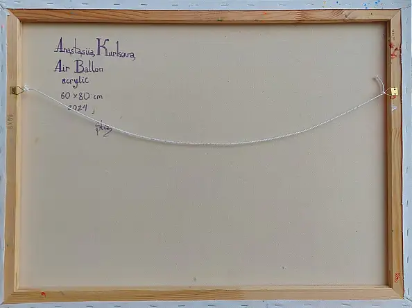 Anastasiia Kurkova, Balon nad miastem, Obraz olejny - płótno, 80 x 60