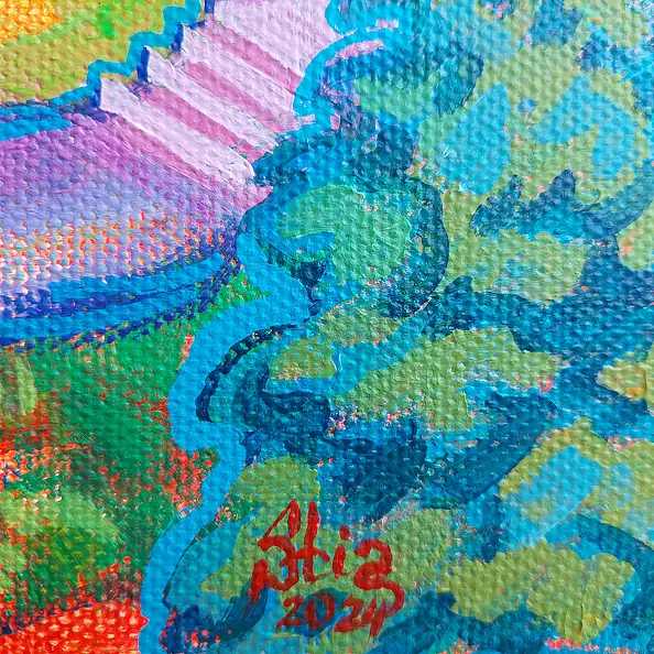 Anastasiia Kurkova, Balon nad miastem, Obraz olejny - płótno, 80 x 60