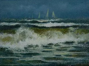Tadeusz Gazda - Baltic XIII oil, jute on board