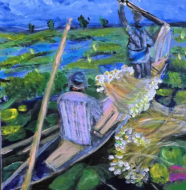 Krystyna Mościszko, Bangladesz, Obraz akrylowy - płótno, 40 x 40