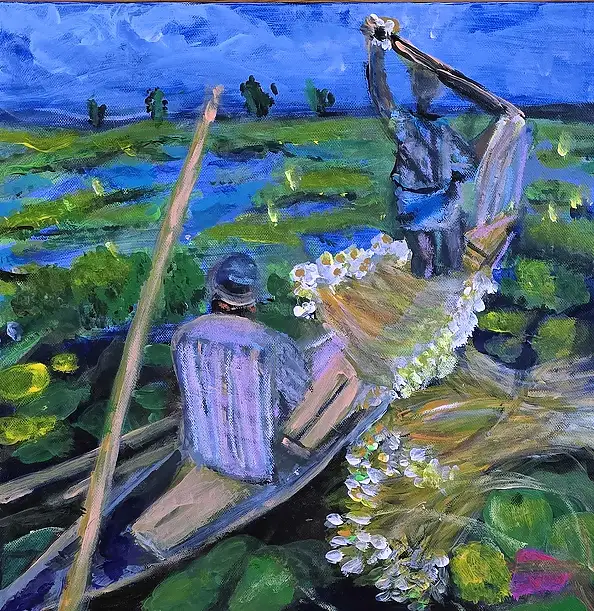 Krystyna Mościszko, Bangladesz, Obraz akrylowy - płótno, 40 x 40