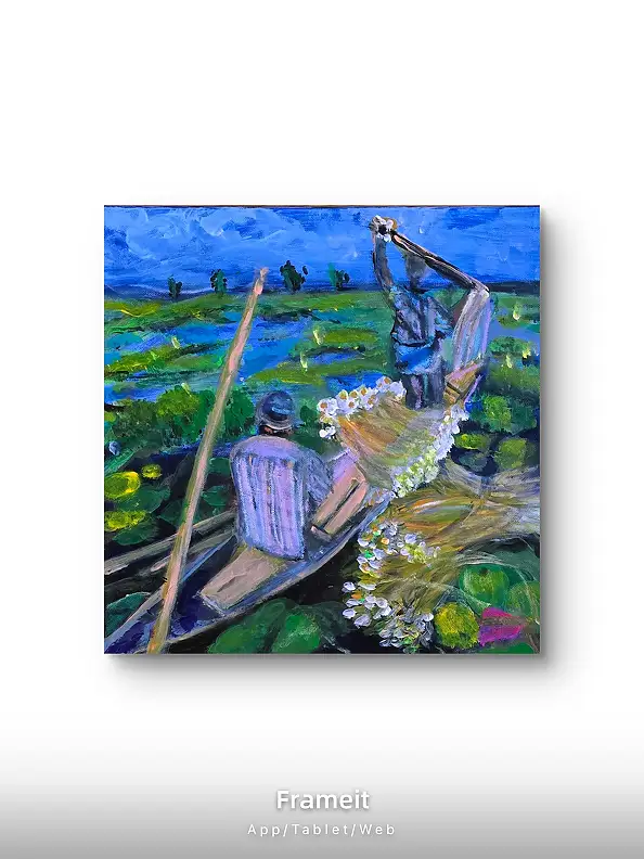 Krystyna Mościszko, Bangladesz, Obraz akrylowy - płótno, 40 x 40