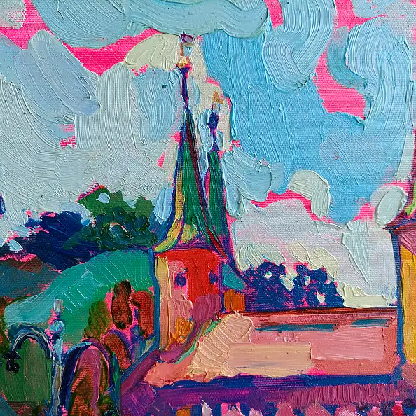 Anastasiia Kurkova, Barbakan, Obraz olejny - płótno, 70 x 60