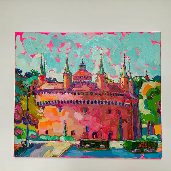 Anastasiia Kurkova, Barbakan, Obraz olejny - płótno, 70 x 60