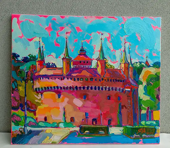 Anastasiia Kurkova, Barbakan, Obraz olejny - płótno, 70 x 60