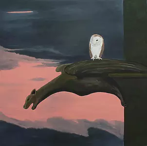 Robert Harris - Barn Owl on a Gargoyle 2