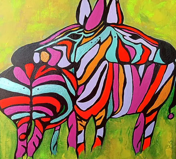 Ewa Mościszko, Colors of love 50x50x1 cm, canvas, Acrylic painting - canvas, 50 x 50