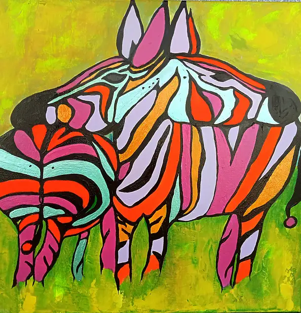 Ewa Mościszko, Colors of love 50x50x1 cm, canvas, Acrylic painting - canvas, 50 x 50