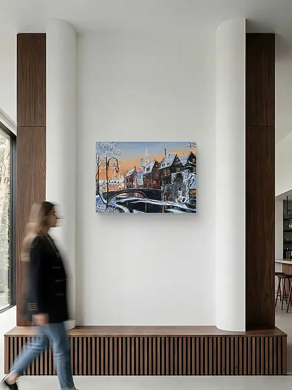 Krystyna Mościszko, Basel zima , Obraz akrylowy - , 70 x 50