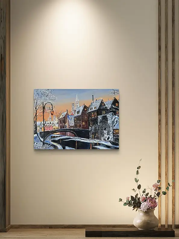 Krystyna Mościszko, Basel zima , Obraz akrylowy - , 70 x 50