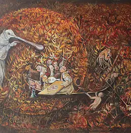 Natalia Karasińska, Bąszcz aus der Bosch Thickets-Serie, Ölbild - Leinwand, 70 x 50