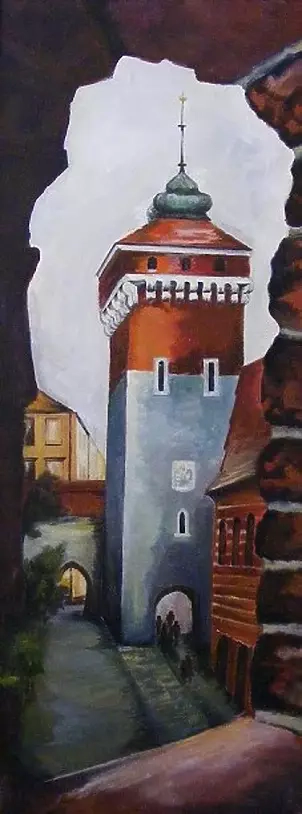 Bozena Chlopecka - Tower Gate Florianska in Krakow