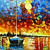 Olha Darchuk - Bay Harmony: Sunset and Sailboats