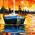 Olha Darchuk - Bay Harmony: Sunset and Sailboats