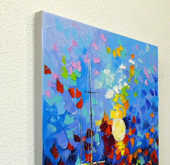 Olha Darchuk - Bay Harmony: Sunset and Sailboats