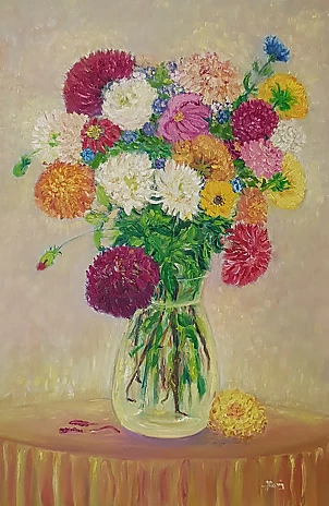 Jadwiga Rudnicka - Begonias in a vase szklannym