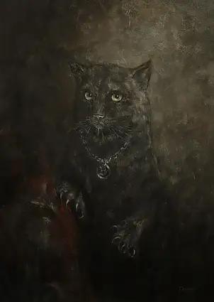 Devinez Dev, Behemoth...o semplicemente un gattino, Quadro a olio - tela, 33 x 46