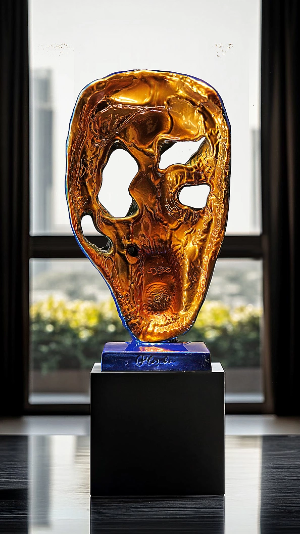 Krzysztof Plonka - Belfegor Gold Blue - Sculpture