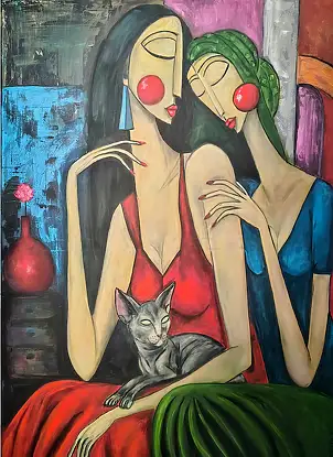 katarzyna nachajska, Without words, Acrylic painting - canvas, 100 x 130