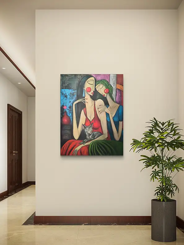 katarzyna nachajska, Without words, Acrylic painting - canvas, 100 x 130