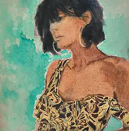 Anna Grudzien, Нет названия , Інші, Акрилова картина, Масляная картина, Вугілля - холст, 50 x 60