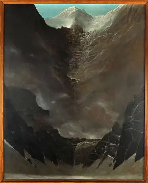 Zdzisław Beksiński, Bez tytułu, rok 1972, OBRAZ OLEJNY, Obraz olejny - płyta, 102 x 125