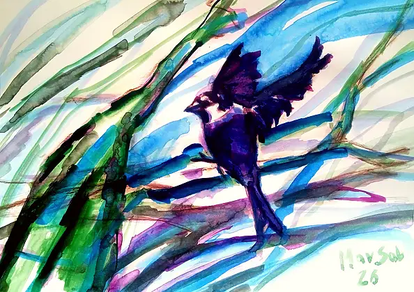 Marzena Salwowska, It will not fall to the ground without the will of the Creator, Ink - paper, 42 x 30