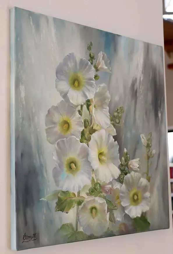 Lidia Olbrycht - White Hollyhocks