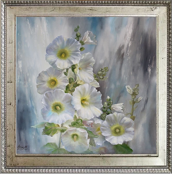 Lidia Olbrycht - White Hollyhocks