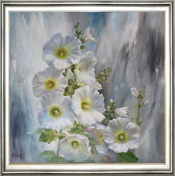 Lidia Olbrycht - White Hollyhocks