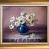 Lidia Olbrycht - Weiße Rosen in einer blauen Vase