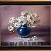 Lidia Olbrycht - Roses blanches dans un vase bleu