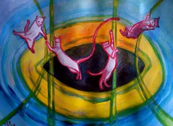 Marzena Salwowska - White cats on the trampoline