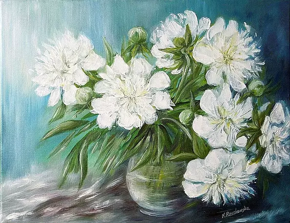 Maria Roszkowska - white peonies